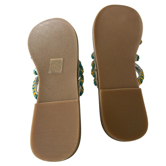 Free People Beatrice Beaded Flat Sandals Size 37.5 NEW - Picture 5 of 7